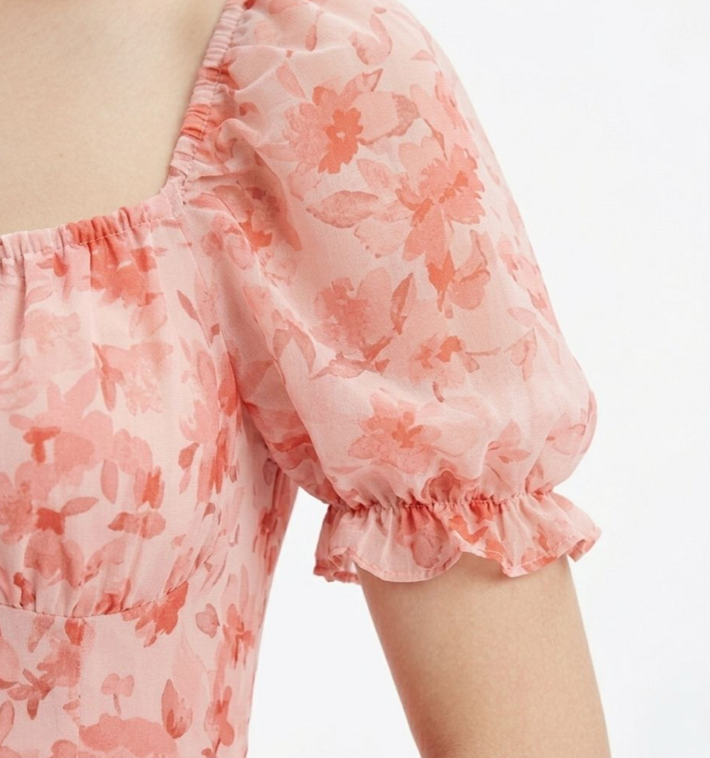 Celestine Floral Chiffon Midi Dress