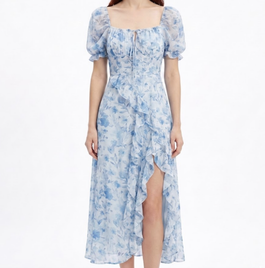 Celestine Floral Chiffon Midi Dress