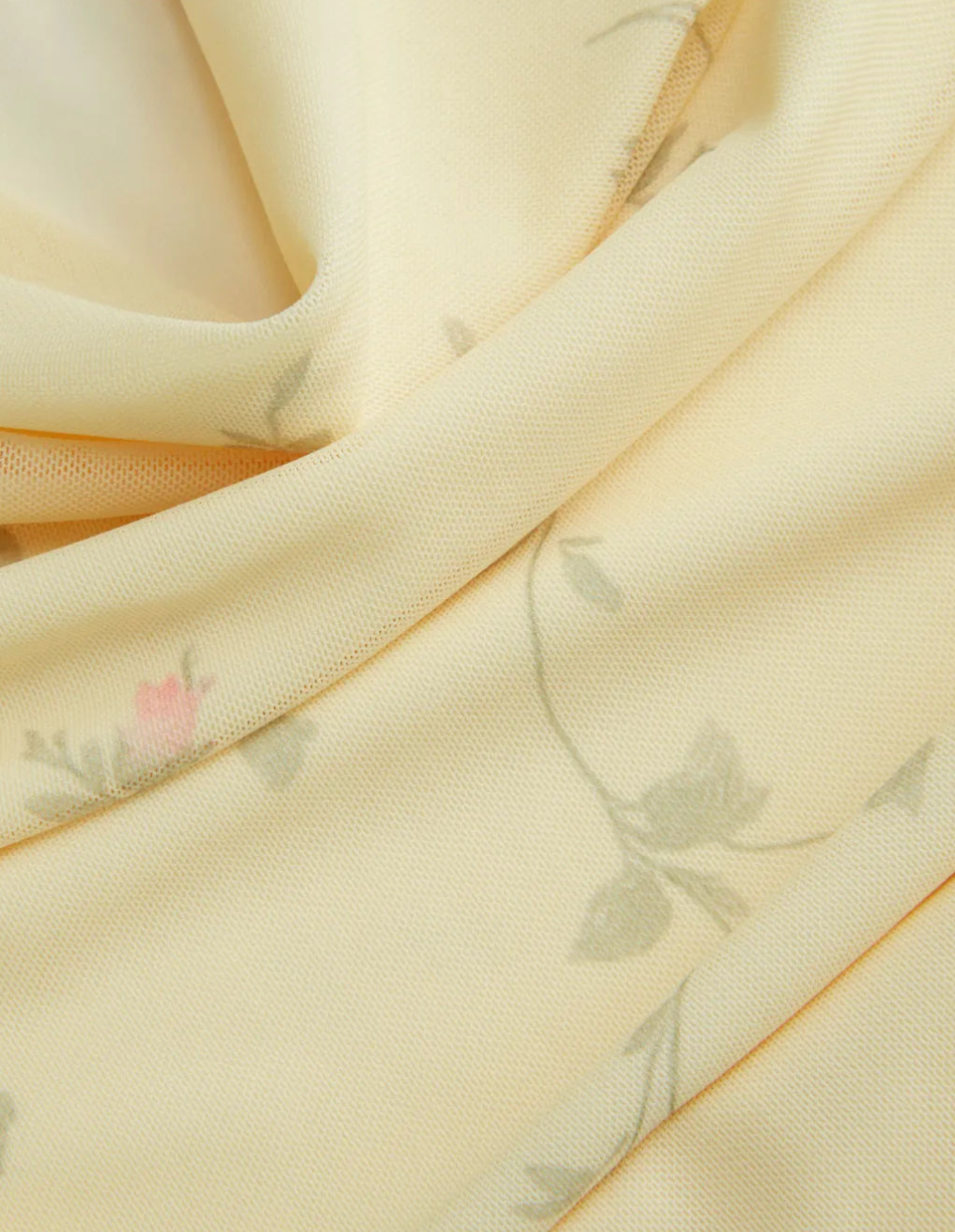 Solévia Pale Yellow Floral Chiffon Dress