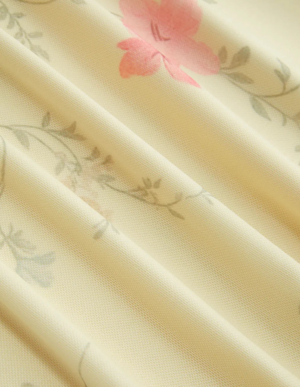 Solévia Pale Yellow Floral Chiffon Dress