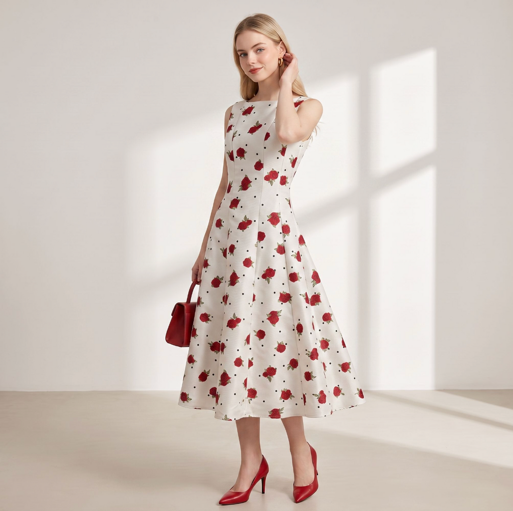 Rosavelle Rose Print Maxi Dress