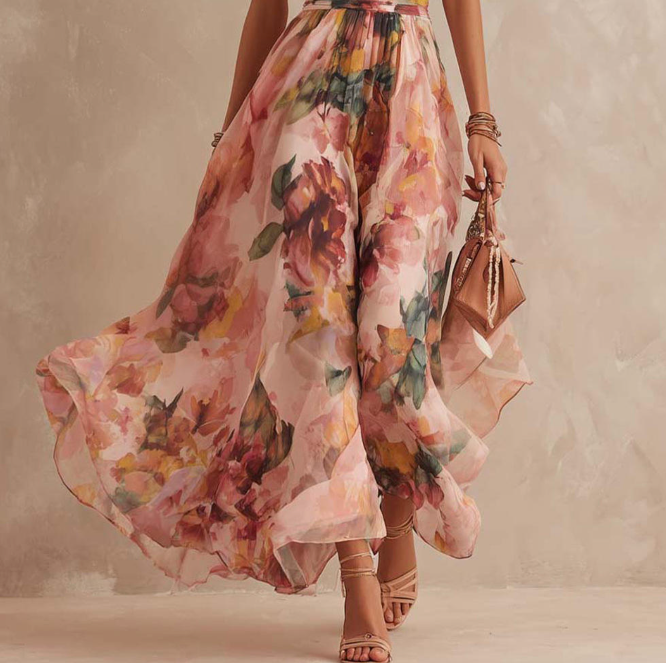 Floréa One-Shoulder Floral Maxi Dress